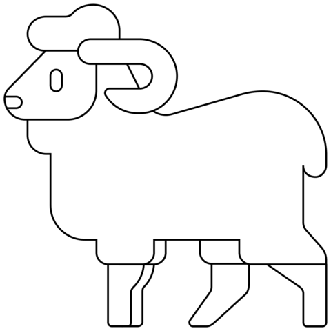 Ram Emoji Coloring Page